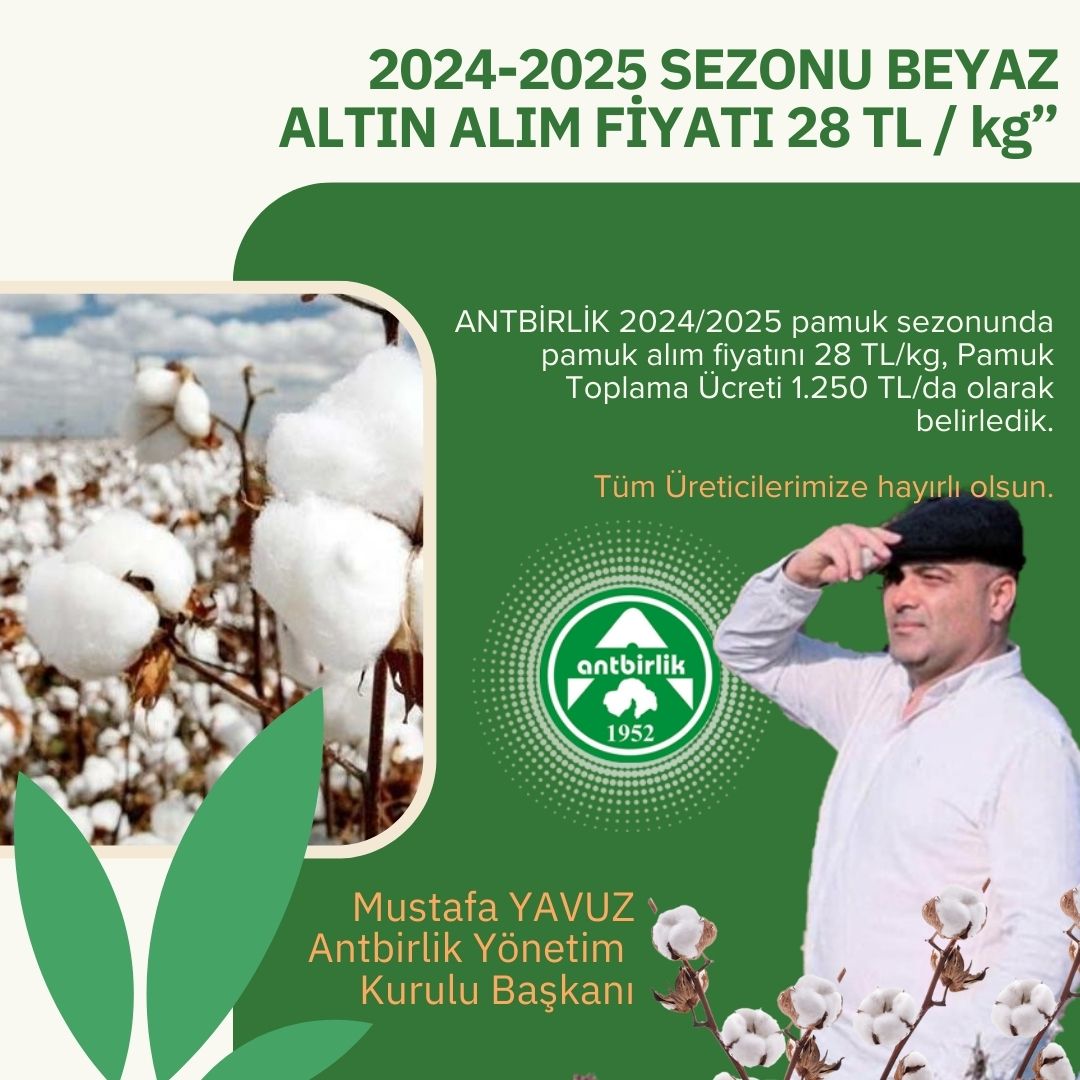 You are currently viewing ÇİFTÇİMİZİN HER AN YANINDAYIZ  “ 2024-2025 SEZONU BEYAZ ALTIN ALIM FİYATI 28 TL”